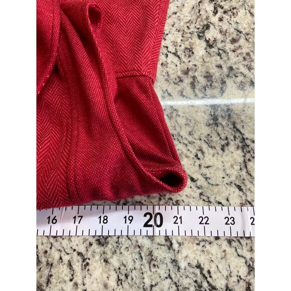 Coldwater Creek Red Vest L Polka Dot Trim Textured Herringbone Knit Preppy - Picture 6 of 7